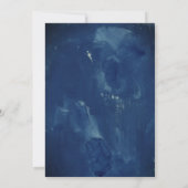 Invitation Simple Bleu Nuit Foncé Aquarelle (Dos)