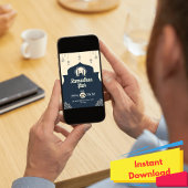 Invitation simple bleu pour le repas de rupture du