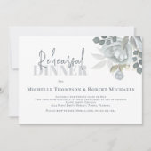 Invitation Simple Blue Floral Dîner de répétition Dîner QR Co (Devant)