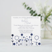Invitation Simple Blue Floral Dot Moderne Dîner de répétition (Debout devant)