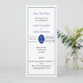 Invitation Simple Blue Personnalisable Enregistrer La Date (Debout devant)