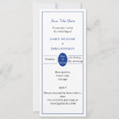 Invitation Simple Blue Personnalisable Enregistrer La Date (Devant)