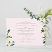 Invitation Simple Blush & Gold Floral Les deux parents Mariag (Debout devant)