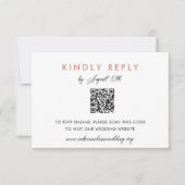 Invitation Simple Blush Mariage Website RSVP QR Code Card (Devant)