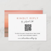 Invitation Simple Blush Mariage Website RSVP QR Code Card (Devant / Derrière)