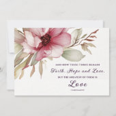 Invitation Simple Blush Pink Flower Christian Bible Mariage (Dos)