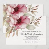 Invitation Simple Blush Pink Flower Christian Bible Mariage (Devant / Derrière)