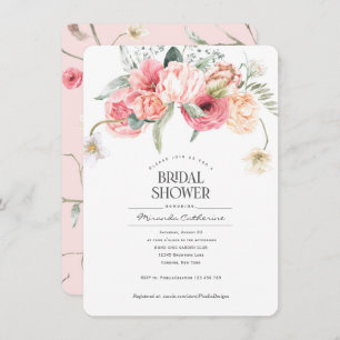 Invitation Simple bohème fleuri style chic jardin nuptial 