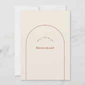 Invitation Simple Boho Arch Ivory Bridesmaid Proposal Card (Devant)
