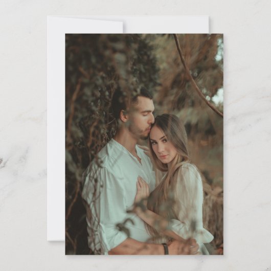 Invitation Simple Boho Arch Sage Green Mariage Photo (Dos)