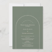 Invitation Simple Boho Arch Sage Green Mariage Repétition (Devant)