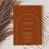 Invitation Simple Boho Arch Terracotta Lingerie Douche