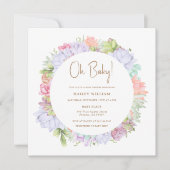 Invitation Simple Boho Cactus Désert Oh Baby shower (Devant)