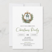 Invitation Simple Boho Couleurs Neutres Dîner de Noël Rustiqu (Devant)