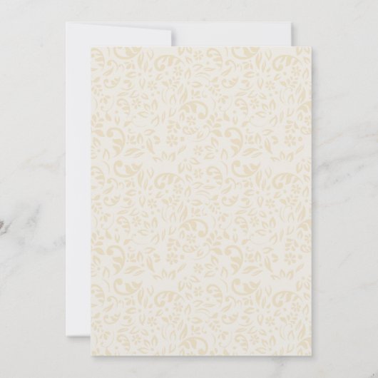 Invitation Simple Boho Elegant Crème d'ivoire Fête des mariée (Dos)