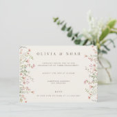 Invitation simple Boho Fleur sauvage Engagement Pa (Debout devant)