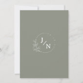 Invitation Simple Boho Floral Script Sage Green Mariage (Dos)