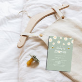 Invitation Simple Boho Green Daisy Bébé dans la douche en fle