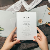 Invitation Simple Boho Mariage Arch Photo Code QR