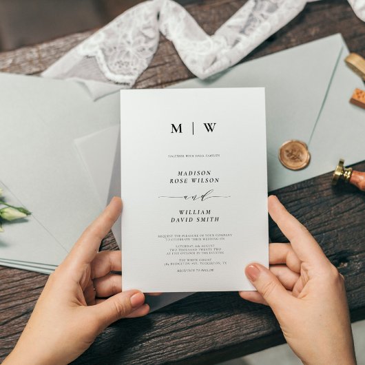 Invitation Simple Boho Mariage Arch Photo Code QR