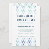 Invitation SIMPLE BOHO MARIAGE triangle moderne motif bleu  (Devant / Derrière)