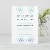 Invitation SIMPLE BOHO MARIAGE triangle moderne motif bleu  (Debout devant)