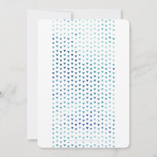 Invitation SIMPLE BOHO MARIAGE triangle moderne motif bleu  (Dos)