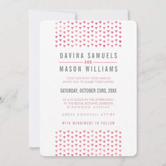 Invitation SIMPLE BOHO MARIAGE triangle moderne motif rose (Devant)