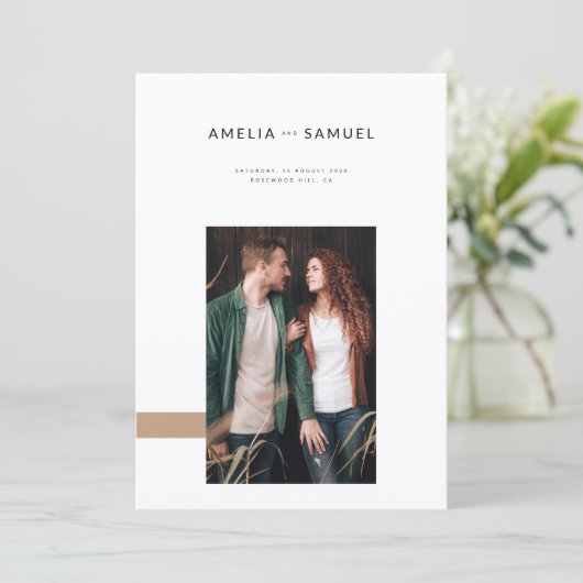 Invitation Simple Boho Minimalist Wedding (Debout devant)