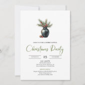 Invitation Simple Boho Neutre Botanique Rustique Noël (Devant)