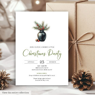 Invitation Simple Boho Neutre Botanique Rustique Noël