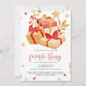 Invitation Simple boîte cadeau de Noël Favorite Things Party (Devant)