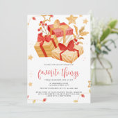 Invitation Simple boîte cadeau de Noël Favorite Things Party (Debout devant)