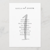 Invitation Simple Bold Wedding Guest List Table Number 1 Card (Dos)