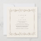 Invitation Simple Bordure de Coquillages Mariage sur la Plage (Devant)