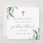 Invitation Simple Botanical avec demande de marraine  (Devant)