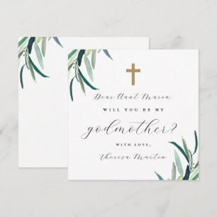 Invitation Simple Botanique avec Parrainage de Marraine 