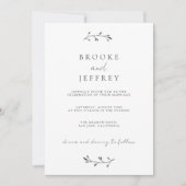 Invitation Simple botanique chic moderne minimaliste Mariage (Devant)