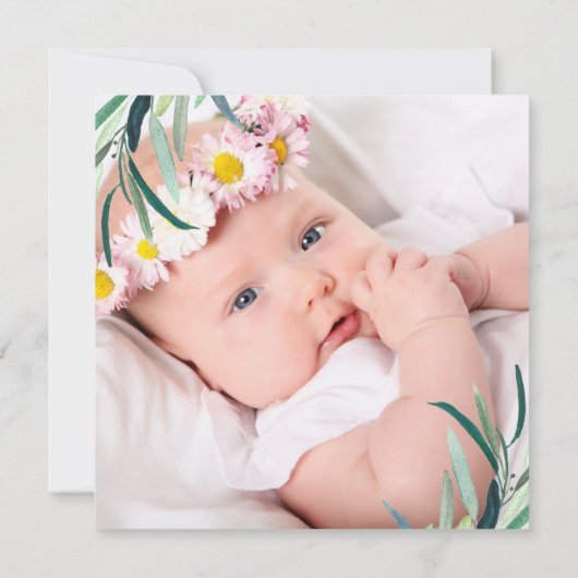 Invitation Simple Botanique Croix Godmère Proposition Photo (Dos)