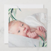 Invitation Simple Botanique Croix Parrain Proposition Photo (Dos)