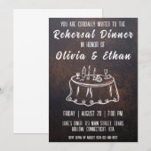 Invitation simple botanique et rustique dîner de répétition (Devant / Derrière)