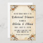 Invitation simple botanique et rustique dîner de répétition (Devant / Derrière)