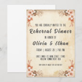 Invitation simple botanique et rustique dîner de répétition (Devant / Derrière)