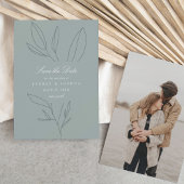 Invitation Simple Botanique Stem Green Wedding Enregistrer la