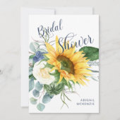 Invitation Simple Bouquet de tournesol Fête des mariées marin (Devant)
