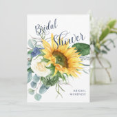 Invitation Simple Bouquet de tournesol Fête des mariées marin (Debout devant)