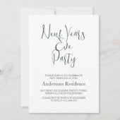 Invitation Simple bouteille Green New Year's Eve Party (Devant)