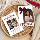 Invitation Simple  Bow Design Graduation with Photos