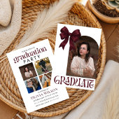 Invitation Simple  Bow Design Graduation with Photos