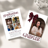 Invitation Simple  Bow Design Graduation with Photos